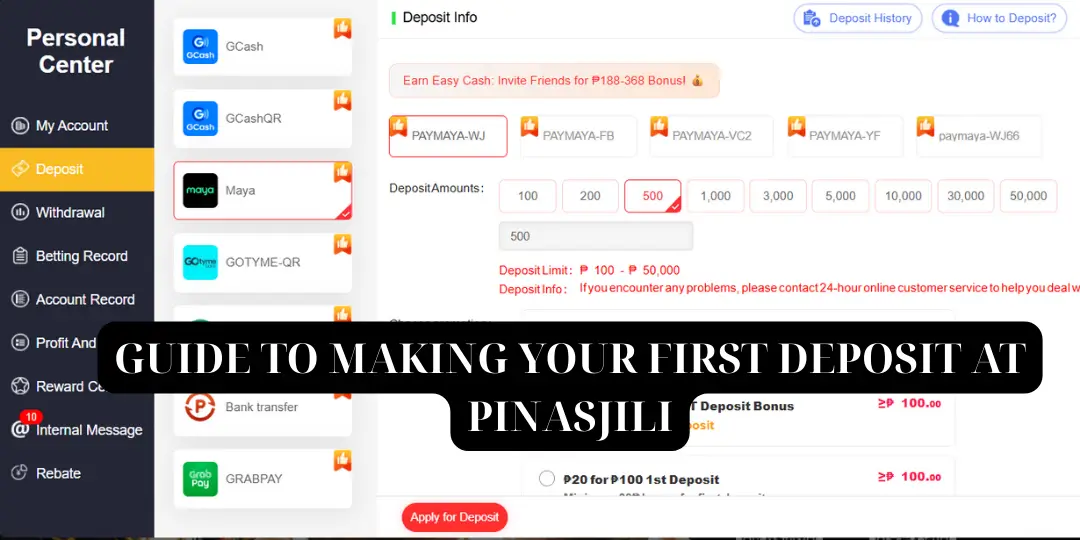 Guide to Making Your First Deposit pinasjili